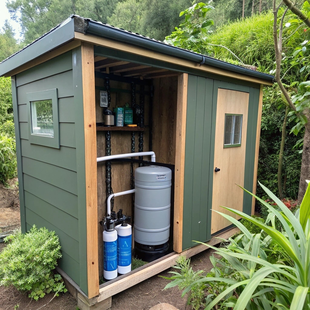 rainwater collection system on off-grid tiny homes