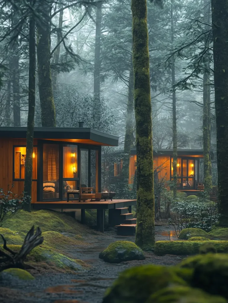 Forested tiny house community in Oregon