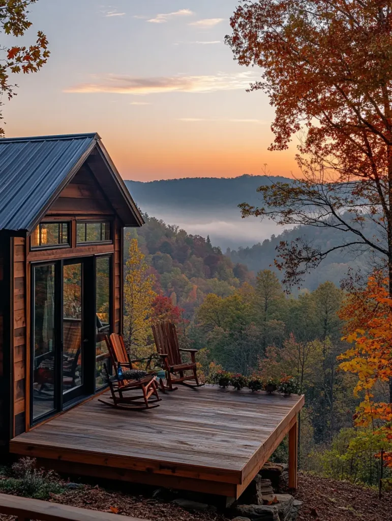 Tiny house living in the North Carolina mountains