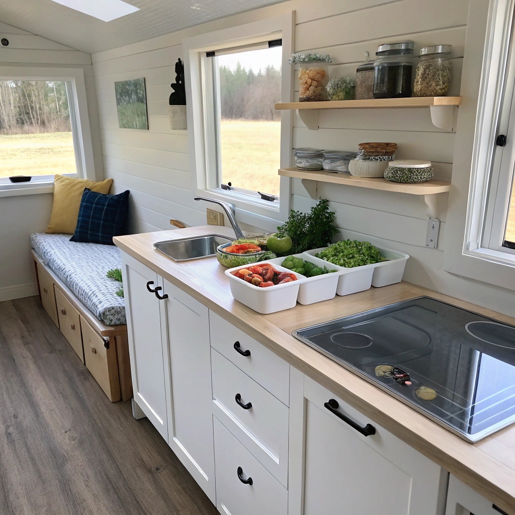 Tiny home kitchen setup for healthy living